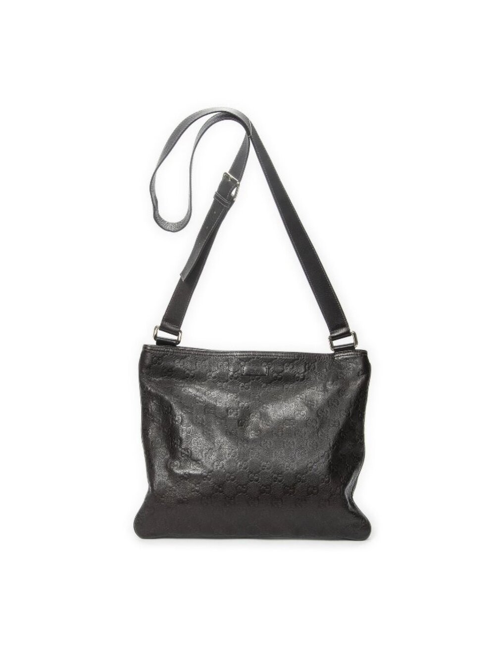 Gucci Large Square Zip Messenger Dark Brown Guccissima